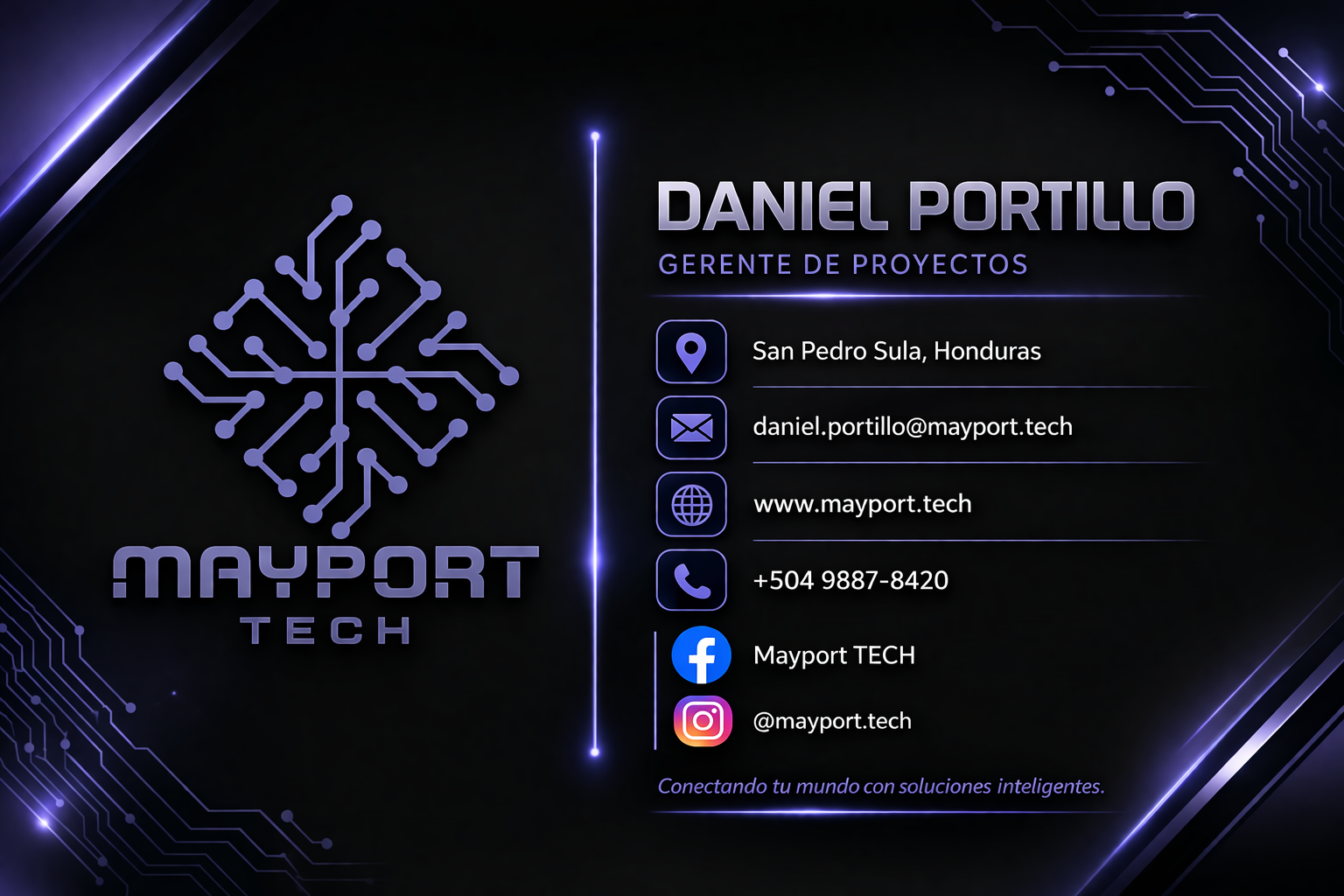 tarjeta digital gerente de proyectos