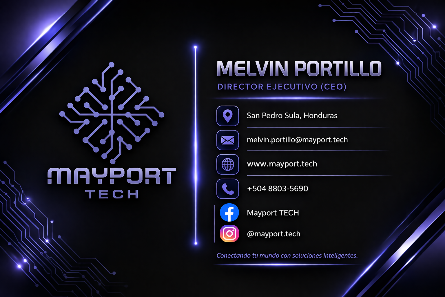 tarjeta digital futurista de ceo